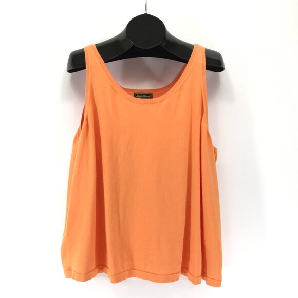 Eddie Bauer Stretch Pima Cotton Tank Top Women's Plus Size 4X Orange Knit Summer - Picture 1 of 10
